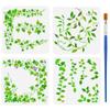FINGERINSPIRE 4 PCS Ivy Vines Stencils 11.8x11.8 inch with Bamboo Brush Reusable Ivy Leaves Templates Large Vines Leaf Pattern Border Stencils Plant Theme Templates for Home Wall Furniture Decoration view 1