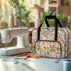 Psesaysky Floral Flowers Sewing Box Storage Bag with Pockets Sewing Machine Tote Bag with Hand Strap, Portable Sewing Machine Case Storage Organization Carrying Bag for Accessories view 3
