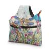 KUIFORTI Dragonfly Crochet Bag Large Yarn Bags for Crocheting on The Go, Flower Crochet Hook Organizer Knitting Bags Canvas Crochet Bags and Totes view 1