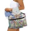 KUIFORTI Dragonfly Crochet Bag Large Yarn Bags for Crocheting on The Go, Flower Crochet Hook Organizer Knitting Bags Canvas Crochet Bags and Totes view 4