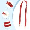 PATIKIL Leather Purse Strap Replacement 51 Inch, Adjustable Shoulder Crossbody Replacement Strap with Gold Hardware, Red view 3