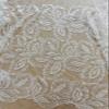 HFYIGO 1 Yard White Leaves Beading Lace Fabric Wedding Dress Cheongsam Embroidery Door Curtain Tablecloth DIY view 2
