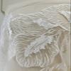 HFYIGO 1 Yard White Leaves Beading Lace Fabric Wedding Dress Cheongsam Embroidery Door Curtain Tablecloth DIY view 4