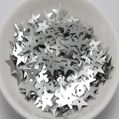 4500pc Mixed Color 10mm Flat Star Loose Sequins Suitable for Sewing Wedding Craft(Silver)