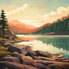 CISDKK Landscape Embroidery kit,Cross Stitching Embroidery Pattern,Abstract Landscape Art,Mountains Modern Art Nature,Watercolour,11CT,13.39 * 17.33 inch view 1