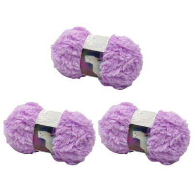 3 Skeins Fluffy Faux Fur Yarn for Crocheting & Knitting Super Soft Fur Yarn Chunky Fluffy Crochet Yarn for DIY Winter Faux Fur Hat Scarves Shawls Bags - 1.8 oz/32.8 Yds per Skein