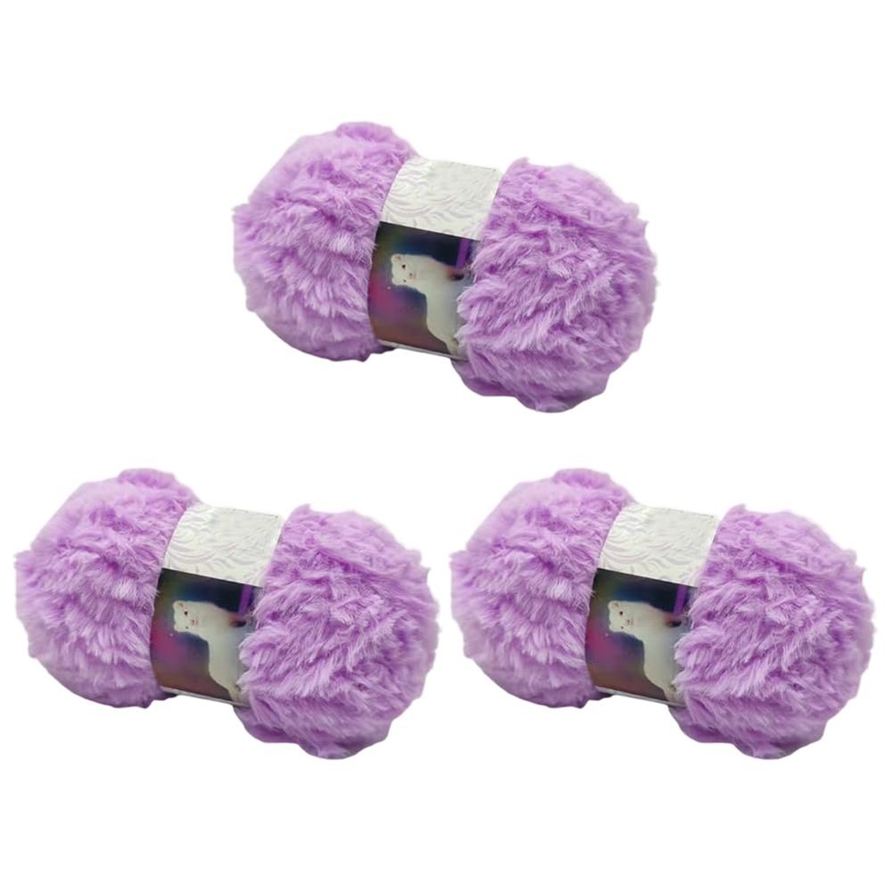 3 Skeins Fluffy Faux Fur Yarn for Crocheting & Knitting Super Soft Fur Yarn Chunky Fluffy Crochet Yarn for DIY Winter Faux Fur Hat Scarves Shawls Bags - 1.8 oz/32.8 Yds per Skein