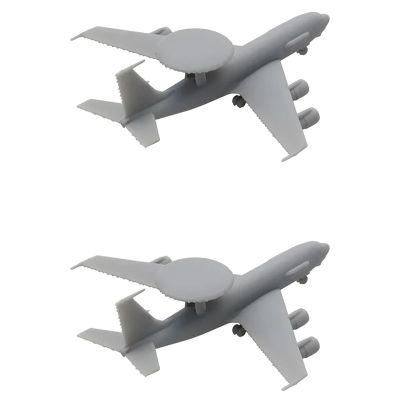2PCS E-3 DIY Model 1/2000 1/700 1/400 1/350 Scale Early Warning Aircraft Model Uncolored Air-Early Alarm Plane with Landing Gear Military Model(1/700(66mm))