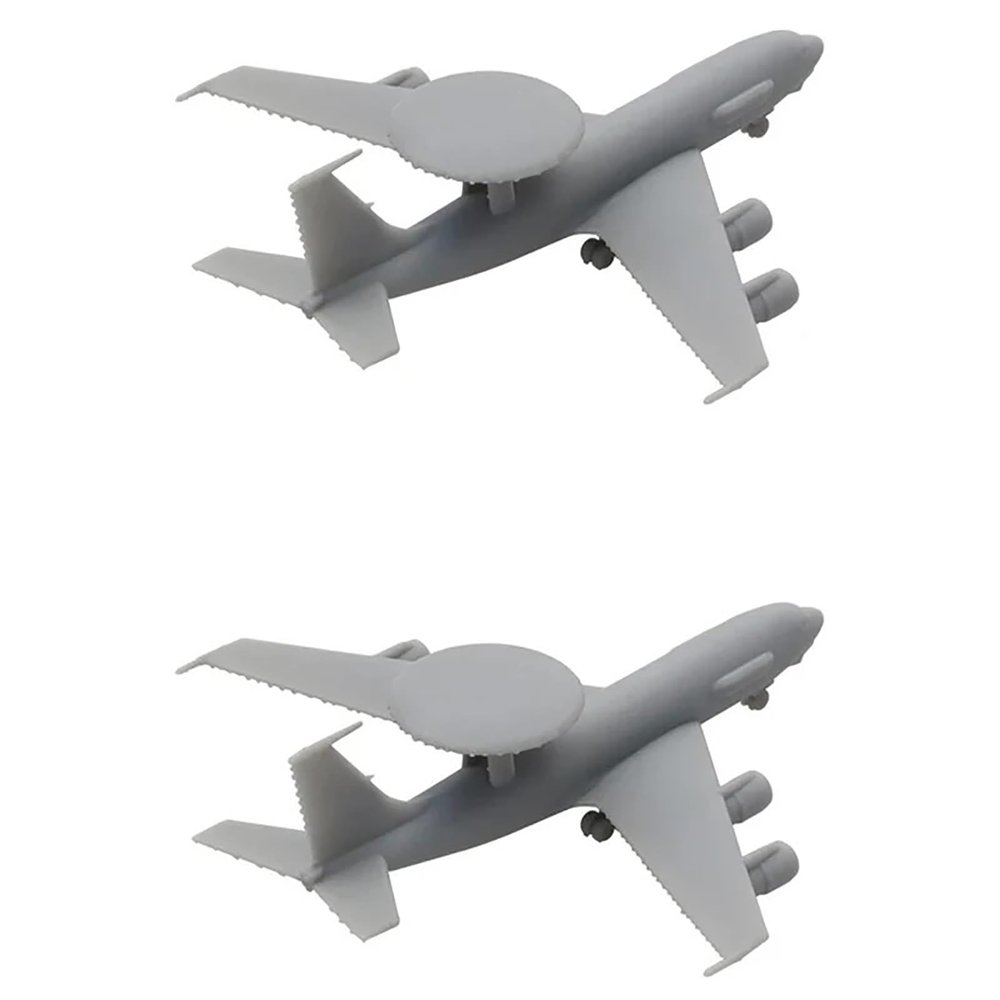 2PCS E-3 DIY Model 1/2000 1/700 1/400 1/350 Scale Early Warning Aircraft Model Uncolored Air-Early Alarm Plane with Landing Gear Military Model(1/700(66mm))