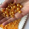 1000PCS Assorted Beads No Holes, 3-10mm Crafts Pearls, Orange Loose Round Beads for Vase Fillers, DIY, Table Scatter, Wedding, Birthday Party, Home Decoration view 3