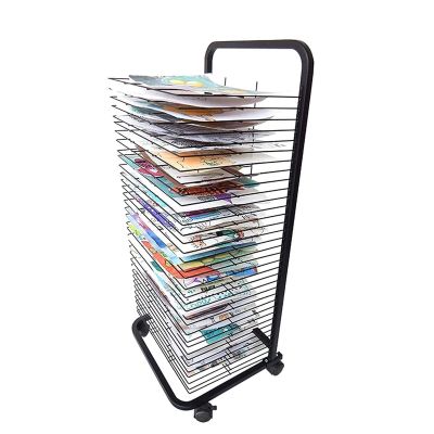 SGeneE 35 Tier Easel Art Drying Rack, Sturdy Metal Art Rack, Educational Product Drying Rack, Protect Artwork While Drying, for Artists Canvas Panels, Paper, Prints,