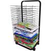 SGeneE Art Drying Rack Classrooms Mobile Paint Drying Rack Metal Artwork Storage Display Rack with Wheels for Kids, Artists, Ideal for Schools and Art Clubs, Steel, Black,35 Shelves view 1