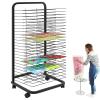 SGeneE Art Drying Rack, Functional & Mobile Paint Drying Rack, Removable Shelves, Canvas Rack Art Storage, Painting Drying Rack with Wheels, Stack Rack for Painting, Drawings,35,Layer view 1