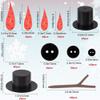 GORGECRAFT 510PCS Christmas Snowman DIY Craft Kit Mini Wood Carrot Noses Plastic Black Top Hats Tiny Snowflake Buttons Antler Hands Build for Winter Xmas DIY Crafting Sewing Party Holiday Supplies view 2