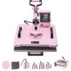 VEVOR 8 in 1 Heat Press Machine Combo with 30 OZ Tumbler Press & Hat Press 12x15 inch Heat Press for T-Shirts, Hats Caps Tumblers Glass Cans Mugs, and Plates (Pink) view 1