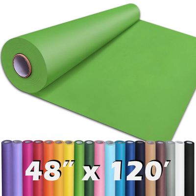 PerkHomy 48" x 1,440" (120') Medium Green Kraft Paper Roll for Craft Bulletin Board Paper Art Table Covering Crafting Gift Wrapping Bouquet Packing Parcel 80GSM 55LB (Medium Green, 48" x 120')