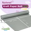PerkHomy 48" x 1,440" (120') Light Grey Kraft Paper Roll for Craft Bulletin Board Paper Art Table Covering Crafting Gift Wrapping Bouquet Packing Parcel 80GSM 55LB (Light Grey, 48" x 120') view 2