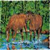 Forest Horses Latch Hooking Rug Kit - All-inclusive Horse Rug Making Kit (60x40cm Printed Canvas) view 1