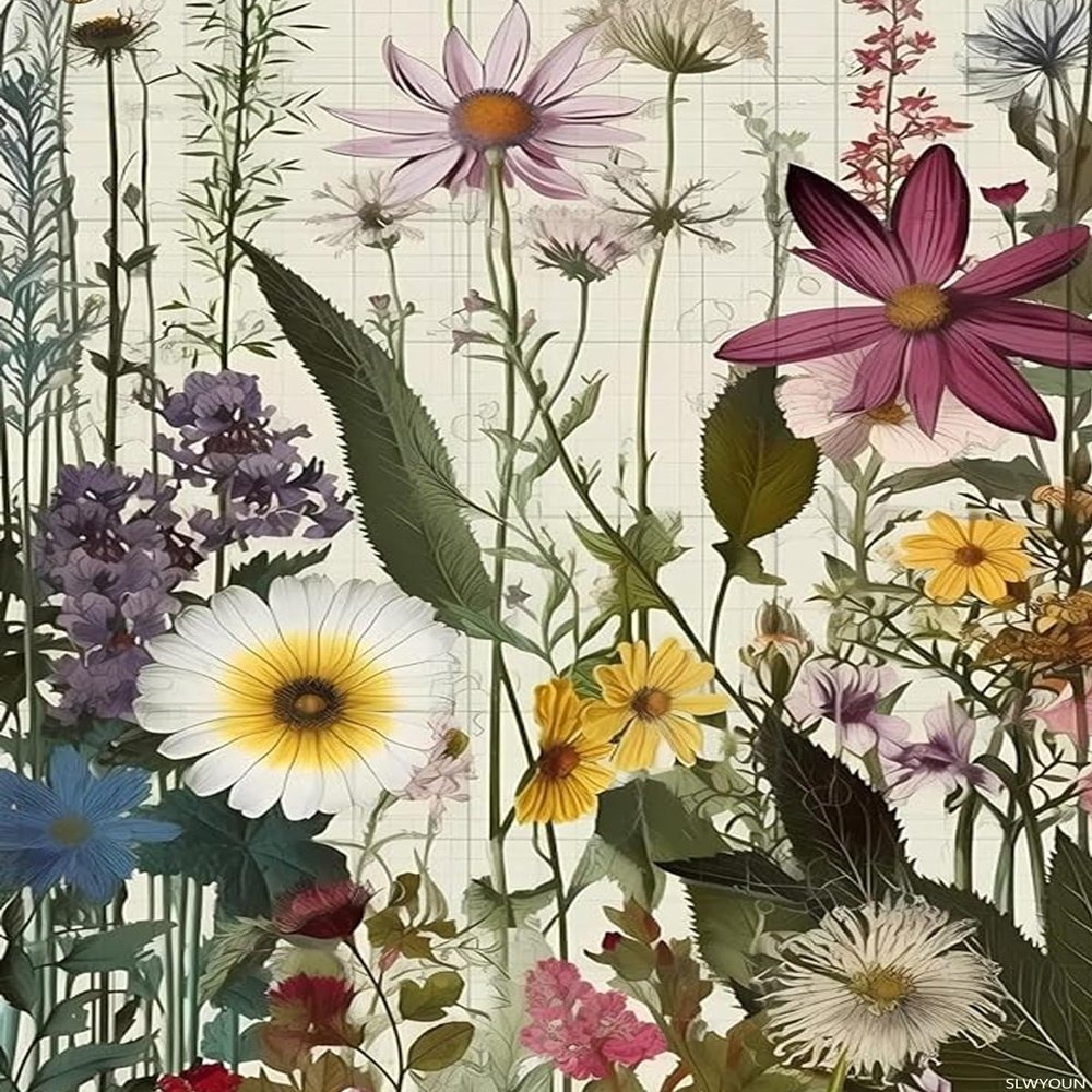 SLWYOUN 5D Diamond Painting Kits Flower DIY Various Wildflowers Diamond Kits Full Drill Diamond Painting Art for Adults Gift Presents Home Wall Decor Gem Arts 12x16 inch