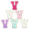 Ckysee 6Pcs Self Adhesive Chenille Letter Patches, 2 inch Preppy Varsity Letter Patches for Clothes and Hats, Mixed Color view 2
