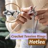 4 Pieces Crochet Ring for Finger Adjustable Yarn Tension Rings for Crocheting Yarn Guide Knitting Rings Crochet Tools view 3