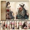 10 PCS "14x20cm" Retro Style Patterns Scrapbook Craft Paper Kit for Scrapbook Journaling Suppliesfor Cardmaking Junk Journal Decorative Cardstock Background (T10-10 PCS, 14x20cm) view 1