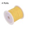 HARFINGTON 4 Rolls Nylon String Cord 45 Yards 0.4mm Nylon Cord Beading Satin String for Jewelry Making Chinese Knotting Cord Necklaces Kumihimo Friendship Bracelets and Craft, Light Yellow view 3