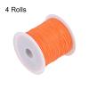 HARFINGTON 4 Rolls Nylon String Cord 45 Yards 0.4mm Nylon Cord Beading Satin String for Jewelry Making Chinese Knotting Cord Necklaces Kumihimo Friendship Bracelets and Craft, Bright Orange view 3