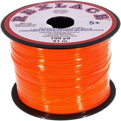 Clear Orange Plastic Lanyard Cord 100 Yard Roll