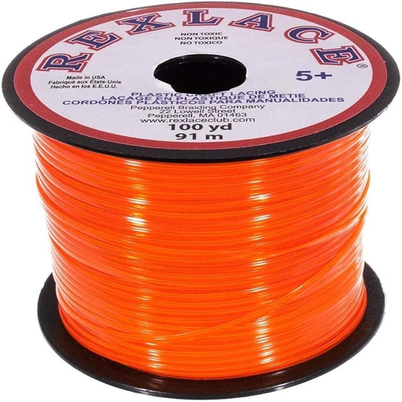 Clear Orange Plastic Lanyard Cord 100 Yard Roll