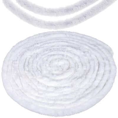 49.2FT Christmas Faux Fur Ribbon Trim White Furry Soft Fur Garland Xmas Tree Winding Stripe for Xmas Tree Winter Wreath Bows Craft Clothing Embellishment, 2.76 inch