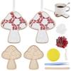 WEBEEDY 2 Pcs Mushroom Mosaic Kit DIY Mosaic Ornament Kit Cute Mosaic Coaster Making Set,Glass Mosaic Tiles with Wooden Base for Adult Beginner,Handmade Gift for Housewarming Birthday Christmas view 1