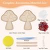 WEBEEDY 2 Pcs Mushroom Mosaic Kit DIY Mosaic Ornament Kit Cute Mosaic Coaster Making Set,Glass Mosaic Tiles with Wooden Base for Adult Beginner,Handmade Gift for Housewarming Birthday Christmas view 2