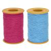 HARFINGTON 2pcs Elastic Sewing Thread 547 Yards 0.5mm Thickness Latex Tailoring Craft Sewing Thread for Hand Sewing, Gathering, Embroidery, Sewing Machine, Rose Red & Sky Blue view 1