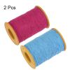 HARFINGTON 2pcs Elastic Sewing Thread 547 Yards 0.5mm Thickness Latex Tailoring Craft Sewing Thread for Hand Sewing, Gathering, Embroidery, Sewing Machine, Rose Red & Sky Blue view 3