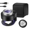 45X Jewelry Magnifier with 6 Light, Rechargeable Desktop Portable Coin Magnifier Sewing Magnifing Glass for Textile Optical Jewelry Tool Coins Currency Black view 1