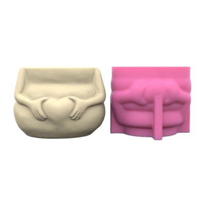 MinnowXY Succulent Flower Pots Mold Heart Belly Pen Holder Silicone Mould Concrete Plaster Planter Vase Mold Epoxy Resin Molds Silicone
