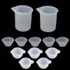 MinnowXY 12Pcs Resin Silicone Mixing Measuring Cups 100ml 20ml 10ml for UV Resin Mold Resin Casting Jewelry Making Tools Kit Silicone, Transparent, view 1