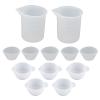 MinnowXY 12Pcs Resin Silicone Mixing Measuring Cups 100ml 20ml 10ml for UV Resin Mold Resin Casting Jewelry Making Tools Kit Silicone, Transparent, view 2