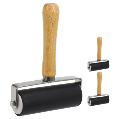 Tofficu 3pcs Professional Roller Printmaking Ink Applicator and Brayers for Stamping Embossing and Crafting Projects