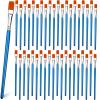 1/2 inch Flat Paint Brushes for Acrylic Painting,40-Pack Small Paint Brushes Bulk with Wooden Handle for Acrylic, Watercolor, Oil, Crafts, Face Body Art view 1