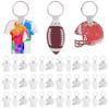 Framendino, 36 Pack 3 Styles Sublimation Keychain Blanks MDF Double Sided Heat Transfer Rugby Key Chains Bulk for DIY Craft view 1
