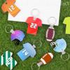 Framendino, 36 Pack 3 Styles Sublimation Keychain Blanks MDF Double Sided Heat Transfer Rugby Key Chains Bulk for DIY Craft view 4