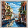 Beautiful Venice Street Boats Canals Scene DIY 11CT Stamped Cross Stitch Kits for Beginners Easy Needlepoint Embroidery Counted Cross Stitch Art Craft for Wall Decoration 20x28inch(1) view 1