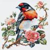 Bullfinch with Roses DIY 11CT Stamped Cross Stitch Kits for Beginners Easy Needlepoint Embroidery Counted Cross Stitch Art Craft for Wall Decoration 12x16inch(8) view 1