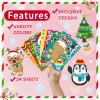 24 Sheets Christmas Stickers, Stocking Stuffers for Kids, Make Your Own Sticker, Make a Face Stickers Xmas Gift Sticker Christmas Party Games view 2