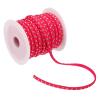 PATIKIL 65.6ft Studded Faux Suede Cord Rope for Jewelry Making, 5mm Micro Fibre Flat Leather Lace Beading String Ribbon with Rivets, Rose Red Golden view 1