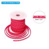 PATIKIL 65.6ft Studded Faux Suede Cord Rope for Jewelry Making, 5mm Micro Fibre Flat Leather Lace Beading String Ribbon with Rivets, Rose Red Golden view 2