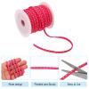 PATIKIL 65.6ft Studded Faux Suede Cord Rope for Jewelry Making, 5mm Micro Fibre Flat Leather Lace Beading String Ribbon with Rivets, Rose Red Golden view 3