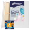 Artkey Pre-Stretched Canvas Pack, 30"X48", 3-Pack, 12.3 oz, Triple Primed, Acid-Free, 100% Cotton, Mixed Media, White view 1